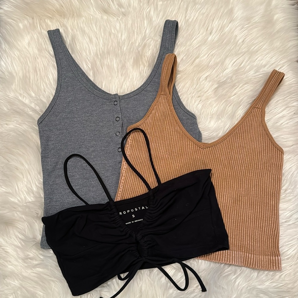Crop Top Haul 3 Pieces Aeropostale, Wild Fable, Bella Seamless